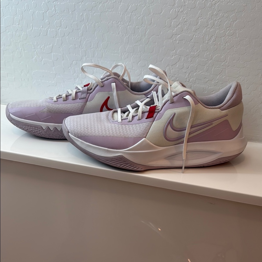 Nike Purple and white with Red Accent, court Shoes with Sleek Design